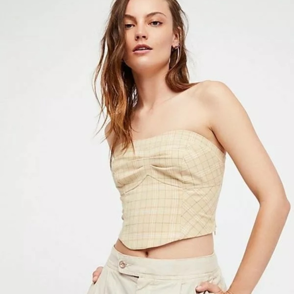 Free people plaid tube top